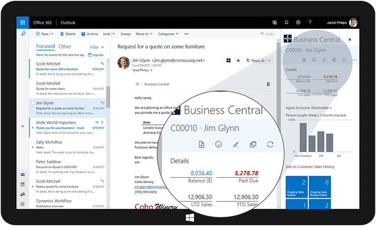 Manage Quote to Cash, All in Outlook