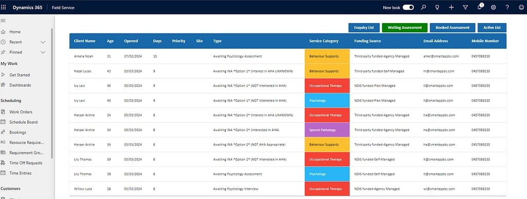 NDIS Waitlist in Dynamics 365
