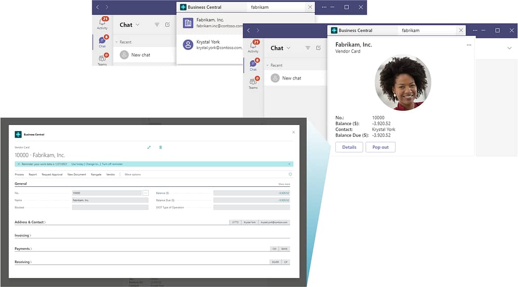 Creating a link between Microsoft Teams and Business Central 