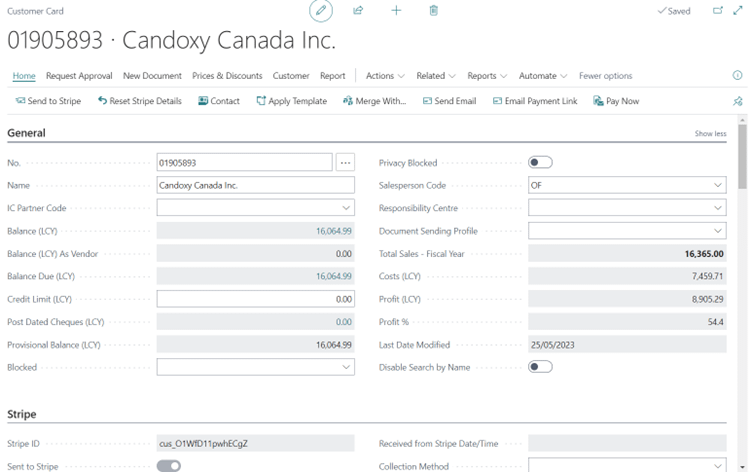 Stripe Integration with Business Central